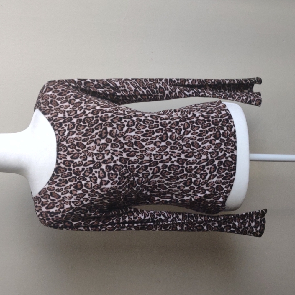 White House Black Market animal print size M top